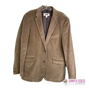 Joseph Abbound Men's M Classic Corduroy Suit/Sport Jacket Brown 2-Button Cotton